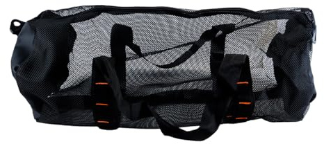 Durlo Bolsa de playa de malla plegable extragrande con correa de hombro ajustable para buceo y snorkel.