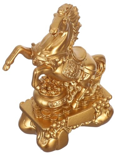 ELAYARD Figura de Caballo de Pie de PVC para Decoración Feng Shui Adorno de Escritorio para Sala y Oficina Estatua del Zodíaco Chino Año 2026 Símbolo de Fortuna y Riqueza