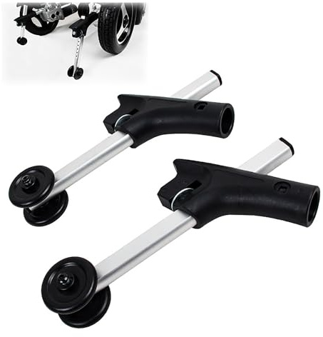 Wheelchair Anti Tippers Bracket, Adjustable Telescopic Anti-Tilt Wheel, Aluminum Alloy Rear Safety Support
