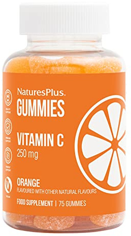NaturesPlus Gummies Vitamin C Orange - Nutritious and Delicious Gummies for Collagen, Immune Function - Vegan, Gluten Free, Non-GMO - 75 Gummies