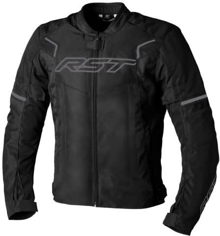 RST Pilot Evo Mens Textile Jacket Motorcycle Motorbike Biker Rider Sports Racing CE Approved Jacket (Black/Black/Black,46)