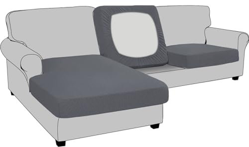 BXFUL Fundas De Cojín, Funda para Sofá Elásticas, Protectora De Sofá, Funda Elástica Protectora De Sofá Tartán, Funda para Sofá Elástica Protector Separados (1 Plaza,Gris Oscuro)