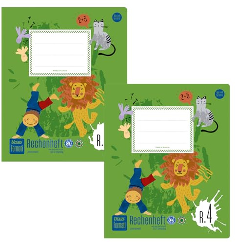 Ursus Formati - Cuaderno de cálculo R.4 Quart 20 hojas cuadriculadas (2 unidades, 100% papel reciclado, líneas bien pensadas para números bonitos)