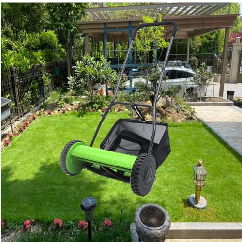 Tondeuse à bobine poussée manuelle, balayeuse à gazon de 12 pouces, tondeuse à bobine poussée à réglage de la hauteur à 5 lames for buisson de jardin de cour de pelouse for buisson de jardin de pelous