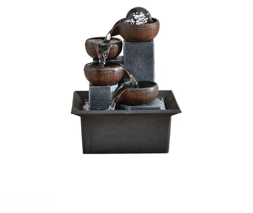 Desktop Fountain, Small Running Water Fountain Living Room Desktop Circulating Water Decoration Office Decoration Clear Texture Resin Desktop Fountain Decoration ，Decoration
