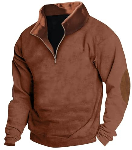 Tee Shirt Chaud Homme Pull Homme Col Camionneur Pull Col Roulé Homme Pull Homme Col V Pull Zippé Homme Pull Camionneur Homme Coton Sweat À Capuche Homme Pull Zippé Homme Marron XL