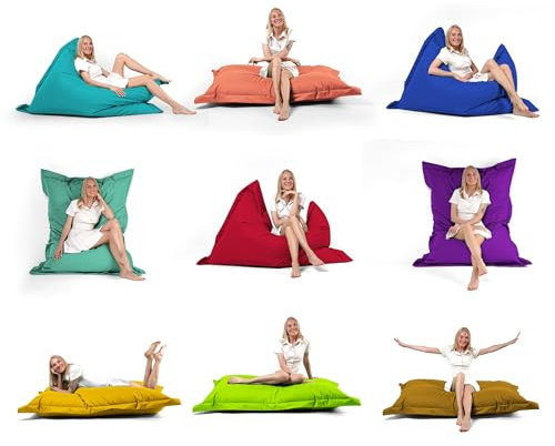 Nadimaideal Sitzsack Rechteckig 2 in 1 Funkttion Legen & Setzen für Kinder, Teenager & Erwachsene | Indoor & Outdoor | Sitzkissen - Beanbag | Füllung EPS Perlen (Khaki, L - 100 X 145 cm)