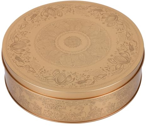 Cabilock Caja decorativa para tartas, latas de pan y galletas de agradecimiento, latas de almacenamiento de caramelos, latas vacías para tartas con tapas, lata para hornear, recipiente pequeño de