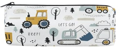 Trousse à crayons mignonne en toile avec fermeture éclair pour voiture, camion, tracteur, trousse de rangement pour étudiants, école, bureau, multicolore, Trousse à crayons