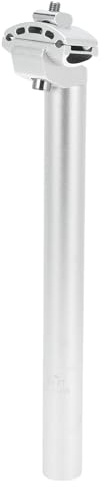 INFINAUTO Bike Seat Posts 27.2x300mm Bike Saddle Post Seat Tube Aluminum Alloy Silver Tone Adjustable with Fixing Clip