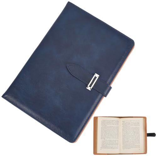 CRASPIRE Copertina per Quaderno in Pelle A5 Blu di Prussia Impermeabile con Busta Ricaricabile Cartella da Lavoro Copertina per Diario in Pelle Fatta A Mano per Amanti dei Libri Regali per Compagni