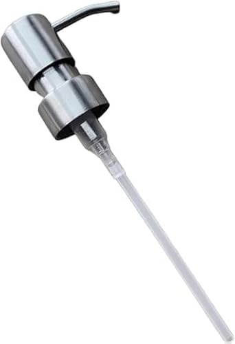 Silver Stainless Steel Minimalist Style Liquid Soap Dispenser for Bathroom Kitchen, Foam Nozzle Pump Bottle Press Head - Stainless Steel A Countertop Soap Dispensers Liquid Hand Soap Dispensers