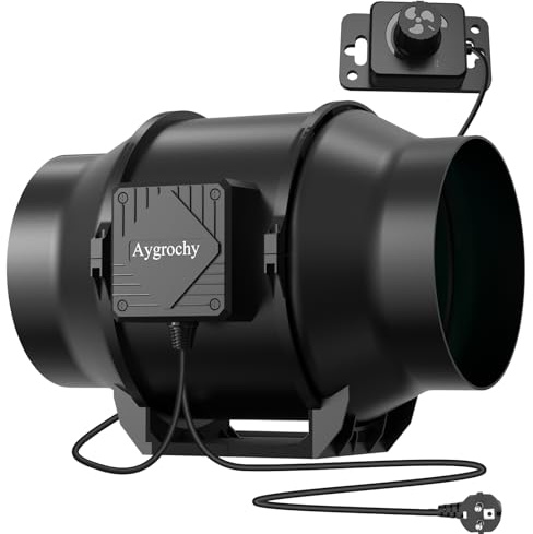 Aygrochy de 150 mm Ventilador de conducto ajustable, motor EC trifásico con controlador de velocidad para ventilación, adecuado para carpas de cultivo, cajas de propagación, invernaderos