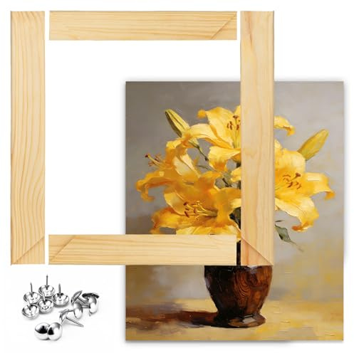 40x50cm Wood Stretcher Bars, DIY Wooden Art Frames for Oil Painting | Easy to Assemble Canvas Frame Kit, Gallery Wrap Oil Painting for Wall Art, Primed Professional Artist Canvases for Acrylic