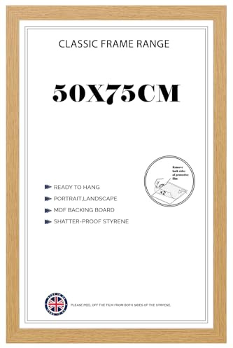 Modern Finish Poster Frame (50 x 75 CM) Jigsaw,Puzzle Frames | Wall Art Decor for Home & Office | Shatter-proof Acrylic Hd Front 29X19 Inch [ Oak ]