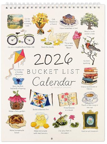 2026 Calendar - A4 Wall Calendar UK Month-to-View (Jan - Dec), Twin-Wire Binding for Family planner, Office, Student (Bucket List)