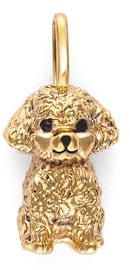 SINGULARU - Charm Caniche Toy. Latón con Baño en Oro de 18 Kt y Circonita. Joyas Para Mujer.