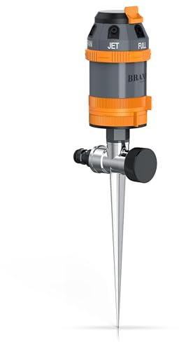 Brandson – 360 Grad Rasensprenger 3/4 Zoll - 6 Sprühmuster - Rasensprinkler für große Flächen – Gartensprenger - Bewässerungssektor 5°-360° – einstellbare Sprühhöh – für Garten Rasen Pflanzen Beete