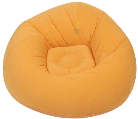 Fauteuil Gonflable Canapé D’extérieur Floqué en Pvc, Pouf Adulte Orange | Chaise Gonflable pour Adultes, Design Ergonomique Résistant à L’usure, pour Extérieur et Fêtes
