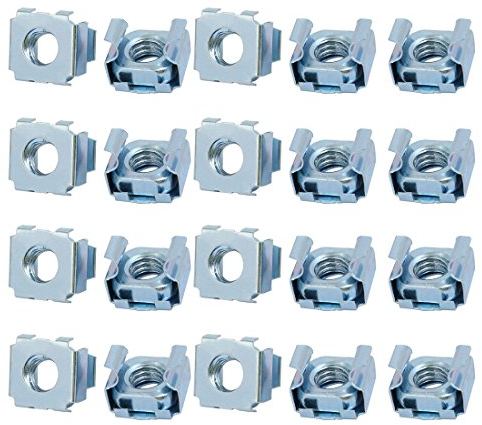 sourcingmap 20pcs écrou cage M8 65Mn ressort en acier captif ton argent pour serveur étagère armoire
