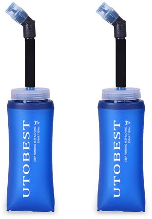 UTOBEST Mjuk flaska, TPU vikbara dricksflaskor, vattenflaska BPA-fri sportflaska för drickryggsäck, cykel, vandring, 250 ml/350 ml/500 ml