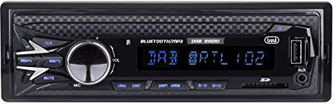 Trevi SCD 5751 DAB, Kabelloses Autoradio, mit DAB, DAB+ und UKW-Radiofunktion 160W, Wireless Verbindung, USB, SD, AUX-IN, Inklusive DAB-Antenne, Alphanumerisches LCD-Display, Schwarz