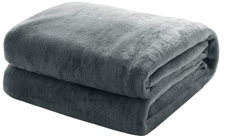Kuscheldecke Flauschige extra weich & warm Wohndecke Flanell Fleecedecke, Falten beständig/Anti-verfärben als Sofadecke oder Bettüberwurf, Größe:220 cm x 240 cm, Farbe:Antrazit