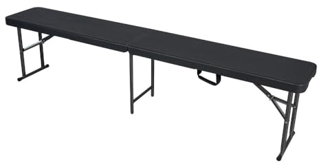 RONDY Banc Pliant - Banc Pliant Jardin- Banc Pliant Camping - Imitation Bois - 182X30X43cm - Poignée de Transport