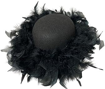 KarnevalsTeufel Damenhut schwarz mit Federn Accessoire Fasching Show Theater vielseitig einsetzbar (schwarz)