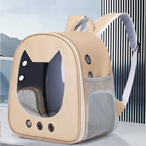 Sac à Dos de Transport pour Animaux de Compagnie Sac à Dos pour Chat Sac de Transport à Bulles pour Petits Chiens de Taille Moyenne Chats, Sac de Transport Portable pour Chat à Grande(Kaki)