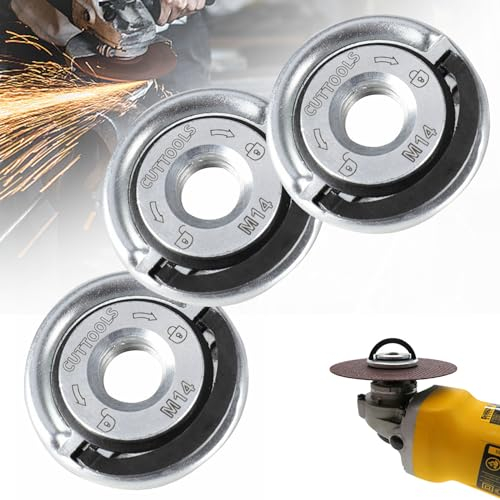 3 Pièces M14 Ecrou Meuleuse d'angle Serrage Rapide, Écrou Serrage Rapide M14 pour Meuleuse,d'angle électrique Écrous de Verrouillage,Meuleuse D'Angle Angulaires Accessoires Disque A Tronconner Le Bois