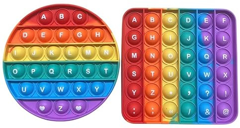 RANZAH 2-delad pedagogisk fidgetleksak, push pop bubbla-sensoriska leksaker för barn och vuxna. Rainbow Popper pop-up-leksak för skojs skull, autism, speciella behov, silikon-fidget