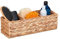 Relaxdays Aufbewahrungskorb Wasserhyazinthe, 3 Fächer, Badezimmer Aufbewahrung, HBT: 13 x 42,5 x 15 cm, Körbchen, natur