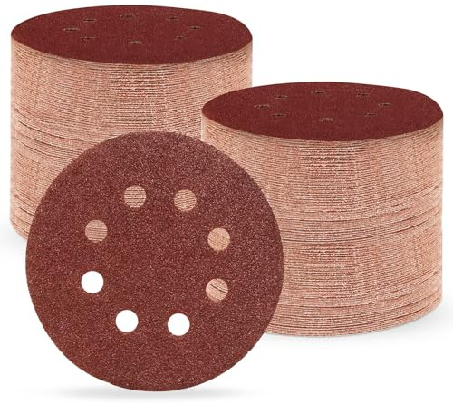 100 Stück Schleifpapier 125mm Klett, 40 Körnung Profi 125 Schleifscheiben Rund 8 Loch für Exzenterschleifer (100 Stück,40 Körnung）