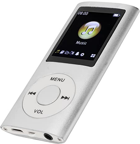 Lettore MP3, Lettore Musicale Digitale Portatile con Audio Senza Perdita di Dati con Auricolari e Cavo di Ricarica, Lettore Musicale MP3 per Bambini Adulti Sport Corsa (SILVER)