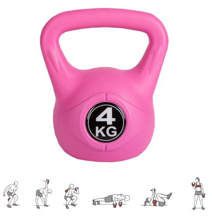 MAGIC SELECT Kettlebell da 4 kg per Sport e Fitness in PVC con Sabbia e Maniglia Liscia Anti-Sfregamento per Allenamento Muscolare a Casa e Palestra.