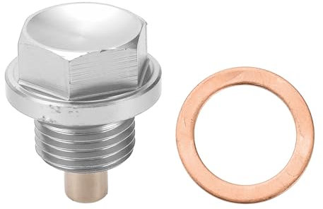 Motoforti Tornillo De Drenaje De Cárter Universal Para Aceite, M16X1.5, Aleación De Aluminio, Tono Plateado, 1 Juego