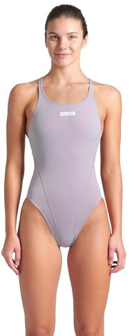 Arena Performance Women's Solid Team Swim Tech Swimsuit Costume Intero, Schiuma di Mare/Bianco, 30 Donna