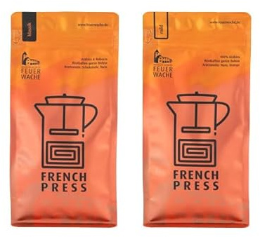 FEUERWACHE Rösterei Kaffee French Press Blend, Probierpaket, 500g ganze Bohnen