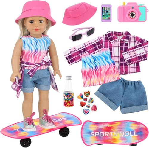 ZITA ELEMENT 18 Inch Doll Clothes and Skateboard Accessories
