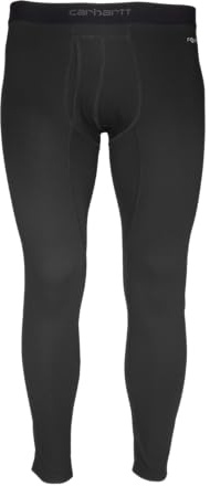 Carhartt Men's Force Midweight Waffle Base Layer Pant, Black, Large