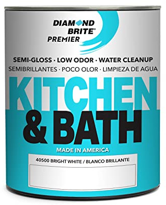 Diamond Brite Paint Kitchen & Bathroom 1 Quart White Semi Gloss Latex Paint 40500-2