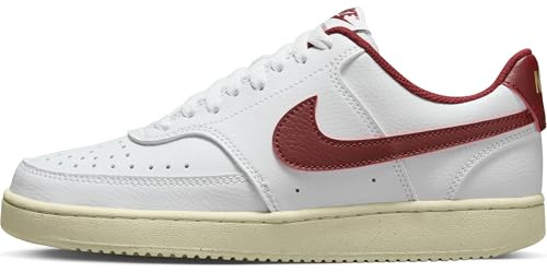 Nike Sportswear W Court Vision Lo NN, White/Team Red-Muslin-Mtlc Gold Star, DH3158-106, 37.5 EU (W 5.5 US)
