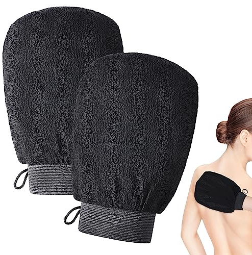 2 Stück Peelinghandschuh, Badehandschuhe Exfoliating Gloves zur Körperreinigung, Peeling Handschuh für Hautmassage, Entfernen Abgestorbener Haut