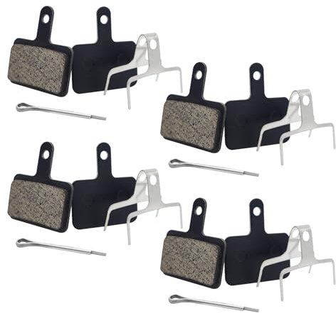 Qiuyan 4 Pairs Bicycle Disc Brake Pads, Resin Brake Pads Replacement, Compatible with Shimano M315 M355 M515 M525 C501 C601 M375 M395 M415 M416 M446 M465 M475 M485 M486 (Black)