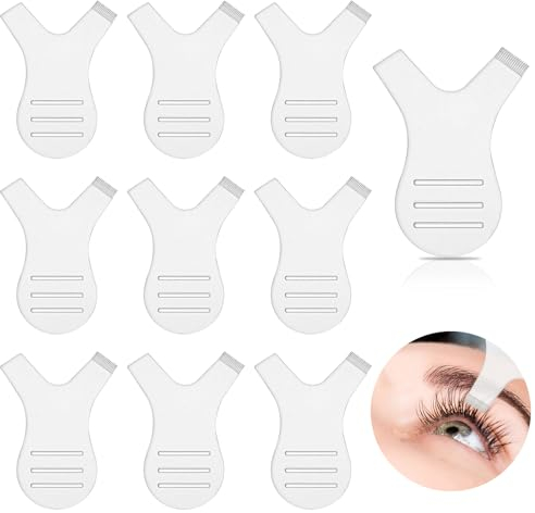 20 Stück Wimpernlifting Zubehör Y Form Wimpernbürste Silikon Wimpern Schildpads Wimpernlift Werkzeug Wimpern Lockenwickler Pads Transparent Wimpernlift-Bürste Lash Lifting Kamm Verlängerung