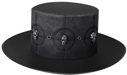 F Fityle Steampunk Top Hat Jazz Hat Costume Accessories Men Women Dress up Plague Doctor Hat Headwear for Cosplay Nightclub Masquerade Black