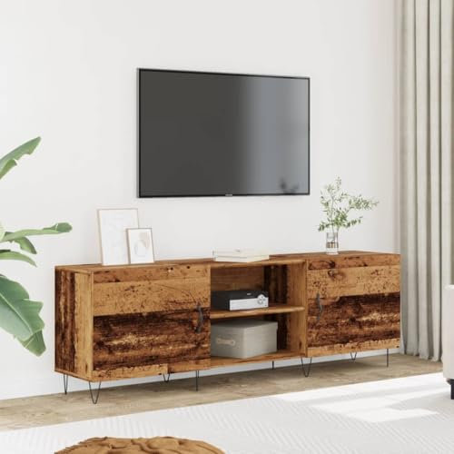 Homgoday Möbler TV-ställ antikt trä 150 x 30 x 50 cm i spånskiva, TV-skåp TV-skåp lågt TV-skåp för vardagsrumsbord industriellt TV-ställ vardagsrum