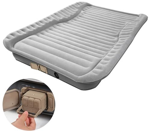 AKUDY Selbstaufblasendes Auto Luftmatratze mit Integriertem Elektropump| Mit 2 Kopfkissen | Auto Luftmatratze Geeignet für SUV, Camping Zel