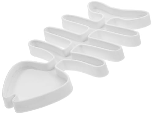 Milisten Plato de Comida para Reptiles Borde, ABS Blanco para Gecko y Rana